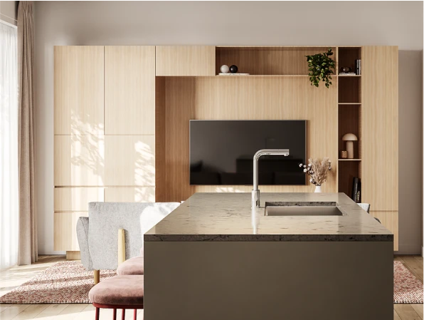 Entertainment millwork upgrade option